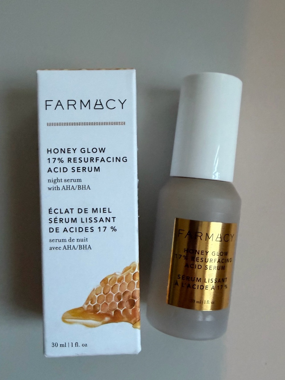 FARMACY Honey Glow 17% AHA + BHA Resurfacing Acid Night Serum 1oz NEW!